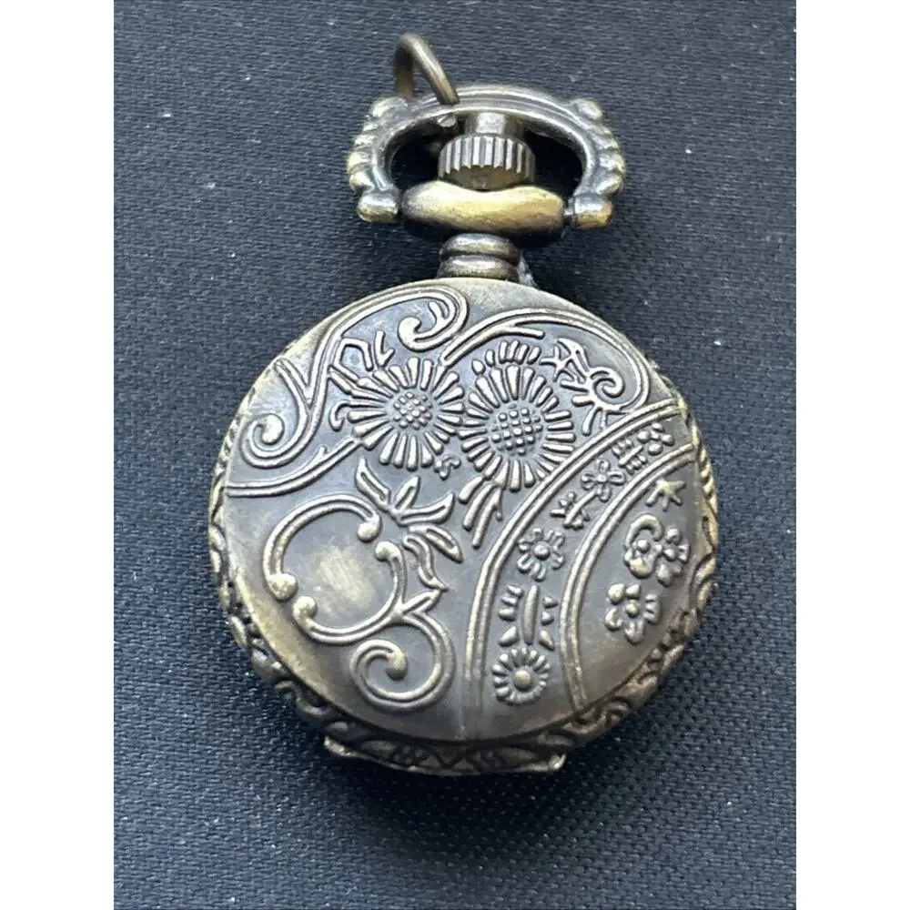 Bronze Tone White Dial Pocket Watch